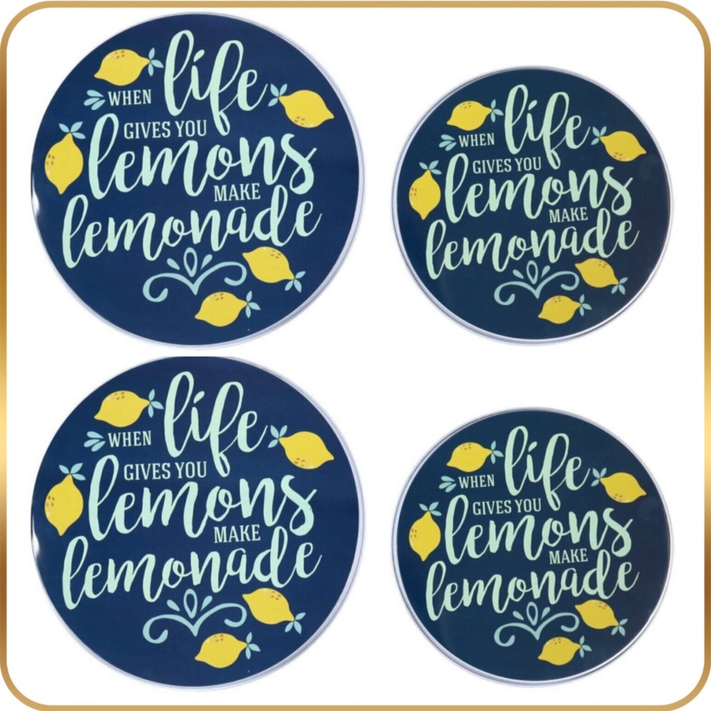 Stove Top Burner Covers Set of 4 When Life Gives You Lemons 10" & 8" Two of Each